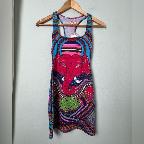 NWT Mara Hoffman Jersey Racerback Fitted Mini Dress in Ganesh Sky Size XS - Picture 4 of 15